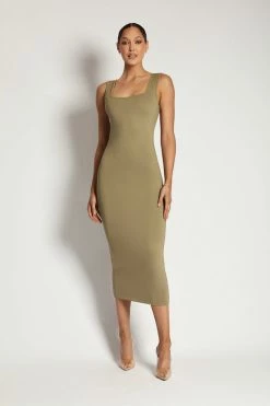 WXI DRESSES Jhene Tank Maxi Dress - Moss