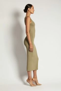 WXI DRESSES Jhene Tank Maxi Dress - Moss