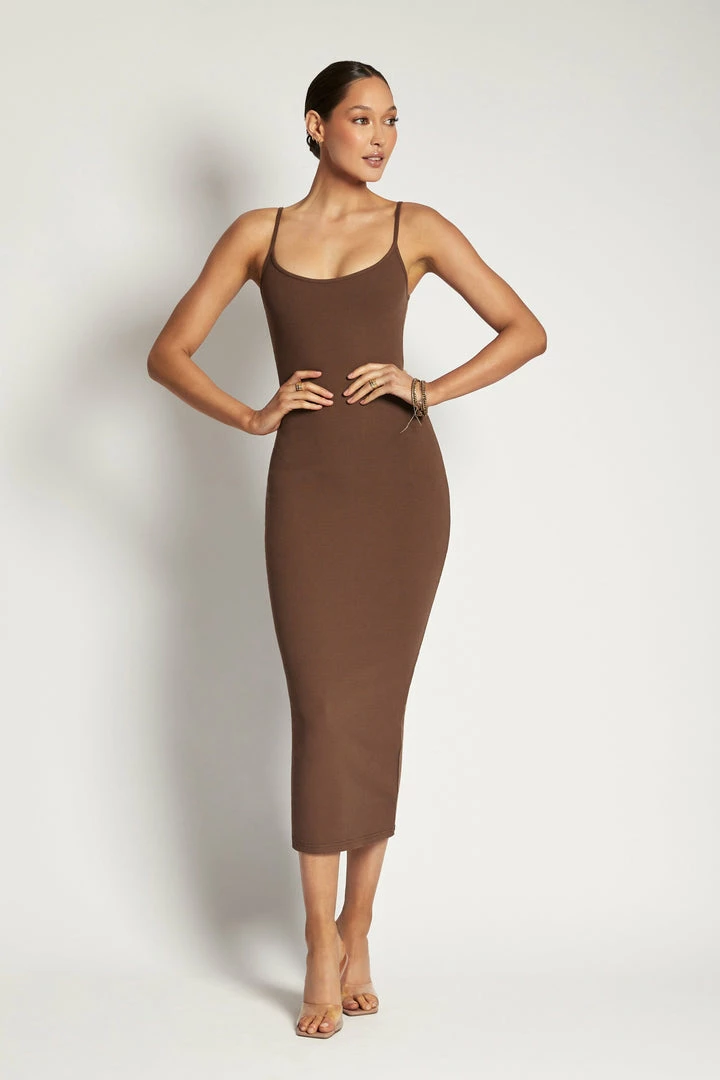 ROM Alexis Ribbed Cami Midi Dress - Chocolate 10 ROM Alexis Ribbed Cami Midi Dress - Chocolate