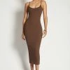 ROM Alexis Ribbed Cami Midi Dress - Chocolate