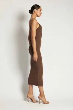 ROM Alexis Ribbed Cami Midi Dress - Chocolate 18 ROM Alexis Ribbed Cami Midi Dress - Chocolate