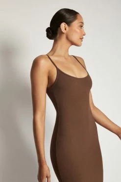 ROM Alexis Ribbed Cami Midi Dress - Chocolate 23 ROM Alexis Ribbed Cami Midi Dress - Chocolate