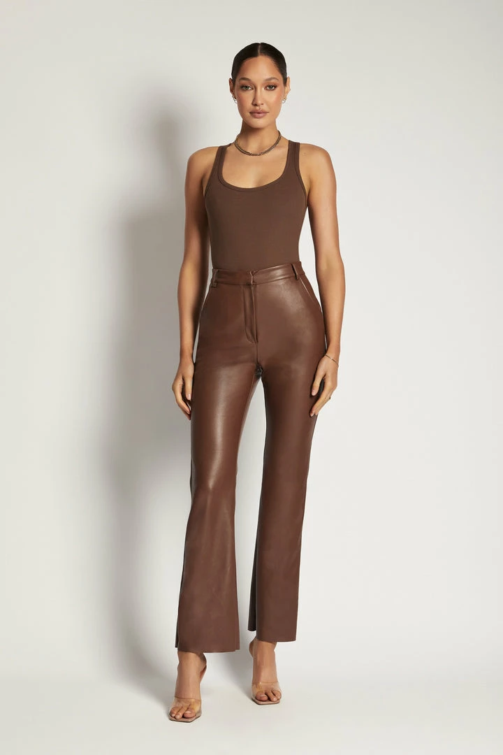ROM All Tops London Ribbed Racer Back Bodysuit - Chocolate 11 ROM All Tops London Ribbed Racer Back Bodysuit - Chocolate