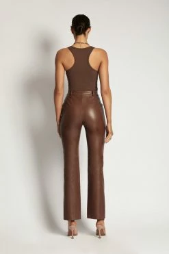 ROM All Tops London Ribbed Racer Back Bodysuit - Chocolate 21 ROM All Tops London Ribbed Racer Back Bodysuit - Chocolate