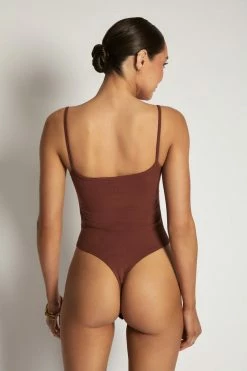 ROM Mika Ribbed Scoop Neck Bodysuit - Spice