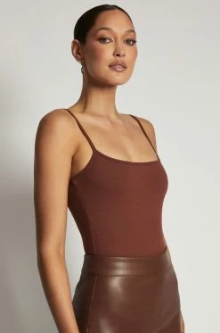 ROM Mika Ribbed Scoop Neck Bodysuit - Spice