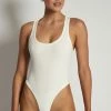 ROM London Ribbed Racer Back Bodysuit - White All Tops