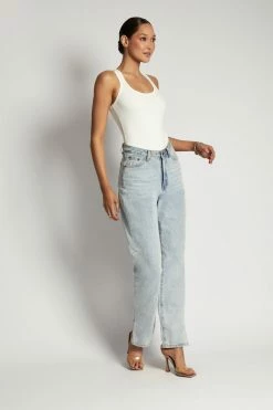 ROM London Ribbed Racer Back Bodysuit - White All Tops 23 ROM London Ribbed Racer Back Bodysuit - White All Tops