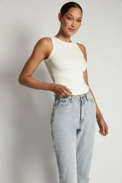 ROM Zanna Ribbed Tank Top - White All Tops 15 ROM Zanna Ribbed Tank Top - White All Tops