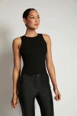 ROM Zanna Ribbed Tank Top - Black All Tops 15 ROM Zanna Ribbed Tank Top - Black All Tops