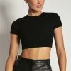 ROM All Tops Alba Ribbed Tshirt - Black