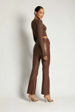 ROM Caroline Long Sleeve Rib Crop - Chocolate All Tops 17 ROM Caroline Long Sleeve Rib Crop - Chocolate All Tops