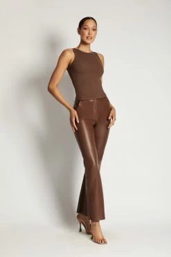 ROM All Tops Zanna Ribbed Tank Top - Chocolate