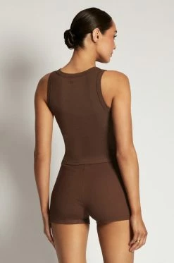 ROM All Tops Zanna Ribbed Tank Top - Chocolate