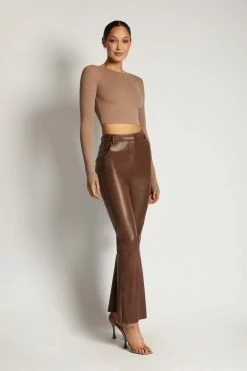 ROM Caroline Long Sleeve Rib Crop - Latte All Tops