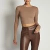 ROM Caroline Long Sleeve Rib Crop - Latte All Tops