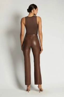 WXI All Tops Jordyn Tank Sleeveless Bodysuit - Chocolate