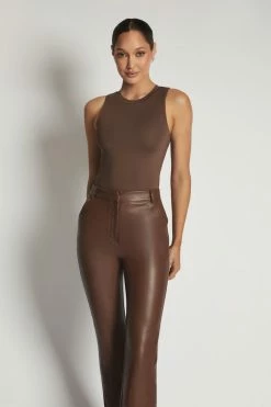 WXI All Tops Jordyn Tank Sleeveless Bodysuit - Chocolate