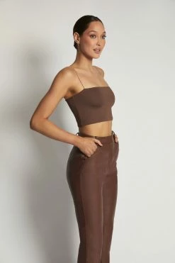 WXI Yvonne Cami Crop Top - Chocolate