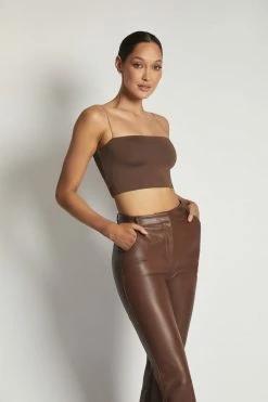 WXI Yvonne Cami Crop Top - Chocolate