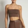 WXI Yvonne Cami Crop Top - Chocolate