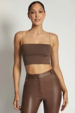 WXI Yvonne Cami Crop Top - Chocolate