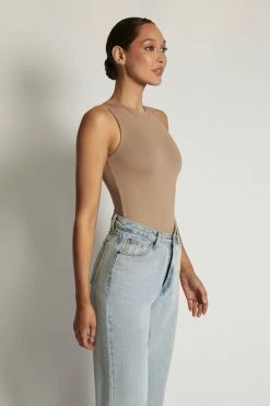 WXI Jordyn Tank Sleeveless Bodysuit - Latte All Tops