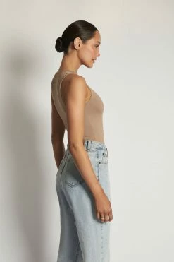 WXI Jordyn Tank Sleeveless Bodysuit - Latte All Tops