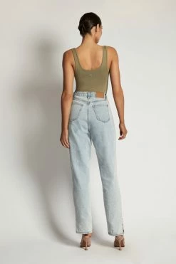 WXI Rosetta Scoop Neck Scoop Back Bodysuit - Moss