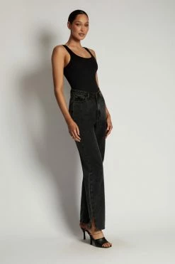 WXI Rosetta Scoop Neck Scoop Back Bodysuit - Black All Tops