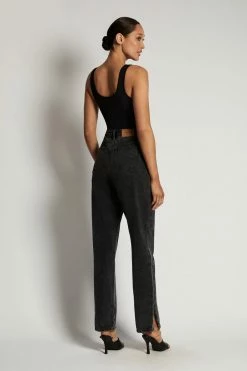 WXI Rosetta Scoop Neck Scoop Back Bodysuit - Black All Tops