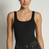 WXI Rosetta Scoop Neck Scoop Back Bodysuit - Black All Tops