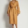 WNG Stassie Faux Leather Belted Trench Coat - Tan
