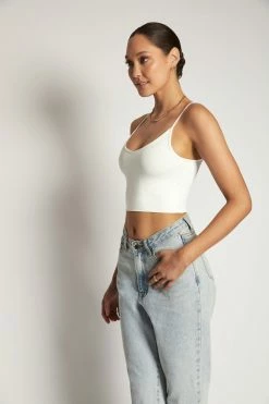 WXI Willa V Neck Crop Cami Top - White All Tops 16 WXI Willa V Neck Crop Cami Top - White All Tops