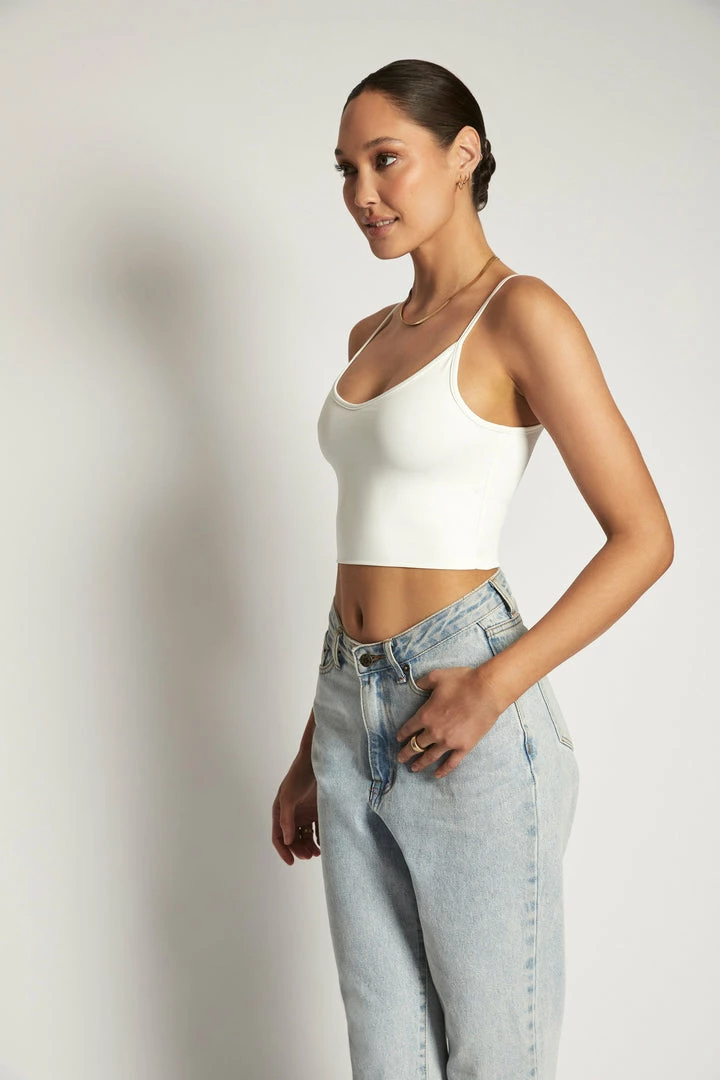 WXI Willa V Neck Crop Cami Top - White All Tops 8 WXI Willa V Neck Crop Cami Top - White All Tops