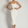 ROM Alexis Ribbed Cami Midi Dress - White DRESSES
