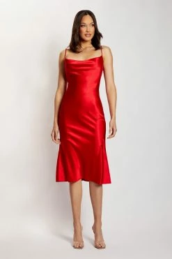 ROM Tabitha Cowl Neck Midi Dress - Red 13 ROM Tabitha Cowl Neck Midi Dress - Red