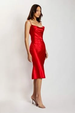 ROM Tabitha Cowl Neck Midi Dress - Red 16 ROM Tabitha Cowl Neck Midi Dress - Red