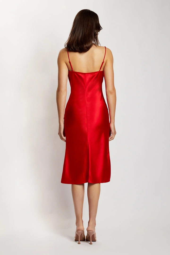 ROM Tabitha Cowl Neck Midi Dress - Red 2 ROM Tabitha Cowl Neck Midi Dress - Red