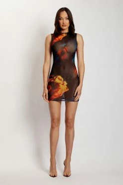 ROM Bonnie Sleeveless Mini Dress - Abstract Floral