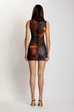 ROM Bonnie Sleeveless Mini Dress - Abstract Floral