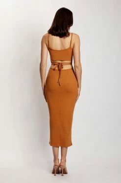 WXI Abbey Maxi Cut Out Dress - Biscuit