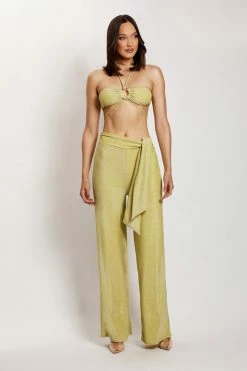 ROM Two Piece Sets Hope Ring Crop Top - Green Shimmer