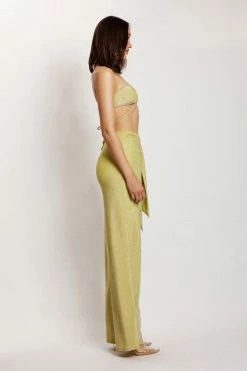 ROM Two Piece Sets Hope Ring Crop Top - Green Shimmer