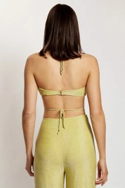 ROM Two Piece Sets Hope Ring Crop Top - Green Shimmer