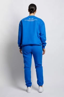 QNG Sweaters & Hoodies Camille Oversized Fleeceback Jogger - Cobalt Blue