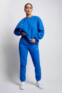 QNG Sweaters & Hoodies Camille Oversized Fleeceback Jogger - Cobalt Blue