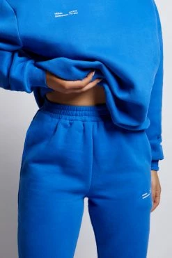QNG Sweaters & Hoodies Camille Oversized Fleeceback Jogger - Cobalt Blue