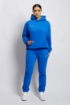 QNG Bree Oversized Fleeceback Hoodie - Cobalt Blue Unisex