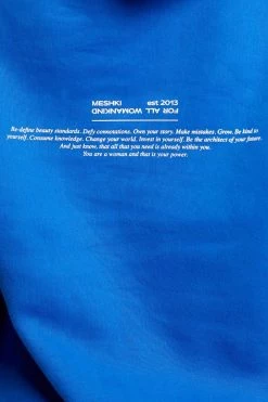 QNG Bree Oversized Fleeceback Hoodie - Cobalt Blue Unisex